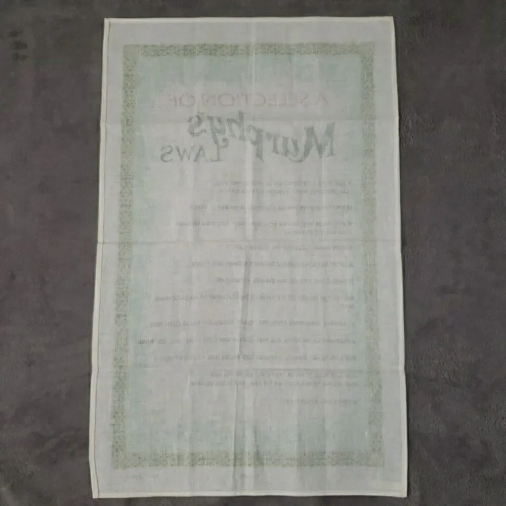 Fingal Murphy's Law & An Irish Blessing Tea Towel Clovers Mushrooms Ireland